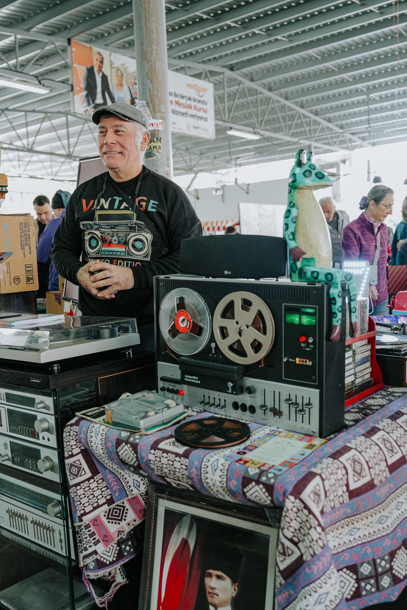 flea market vendor and display